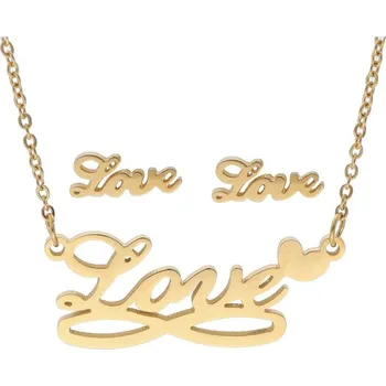 Souprava šperků Doria Set šperků z oceli zlatý "LOVE" K154