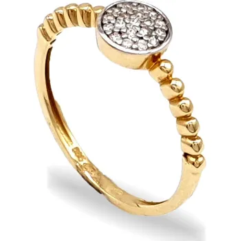 Prsten Něžný zlatý prsten se zirkony