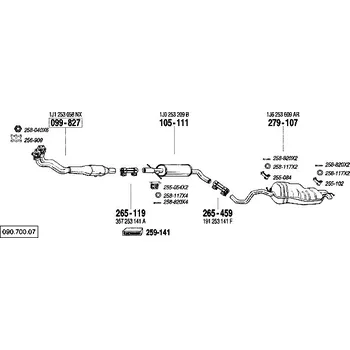 Katalyzátor katalyzátor výroba AS/BM Bosal 99-827A