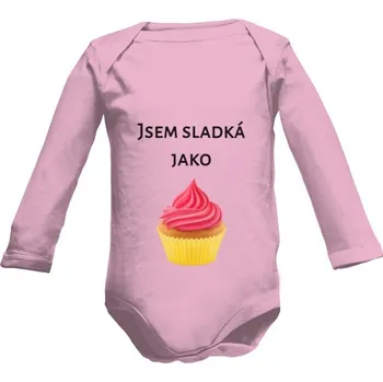 Kojenecký body Dětské body Long s potiskem Jsem sladká jako.. dětské