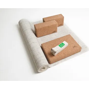 Sada na jógu - jutová podložka, blok, opasek