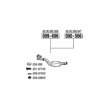 Katalyzátor katalyzátor výroba AS/BM Bosal 90-566A