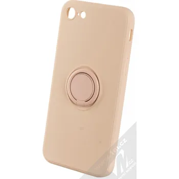 Pouzdro na mobilní telefon 1Mcz Grip Ring Skinny ochranný kryt s držákem na prst pro Apple iPhone 7, iPhone 8, iPhone SE (2020), iPhone SE (2022) světle růžová (powder pink)
