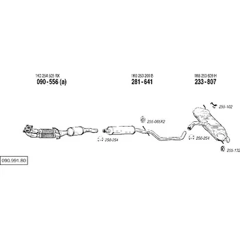 Katalyzátor katalyzátor výroba AS/BM Bosal 90-556A