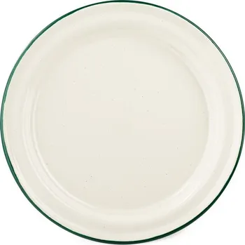 Kempingové nádobí GSI Smaltovaný talíř 262 mm krémový