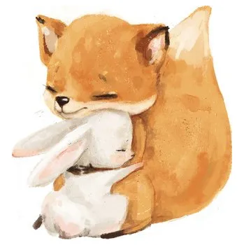 Fototapeta Fototapeta vliesová Liška a králík 95 cm