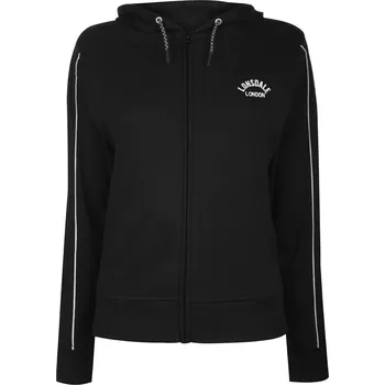 Dámská mikina dámská mikina LONSDALE zip - BLACK - XL (Lonsdale Interlock Hoodie Ladies)