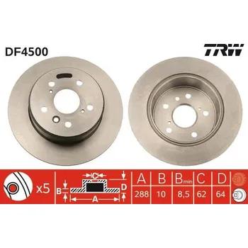 Brzdový kotouč Brzdový kotouč TRW DF4500