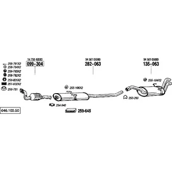 Katalyzátor katalyzátor výroba AS/BM Bosal 99-304A