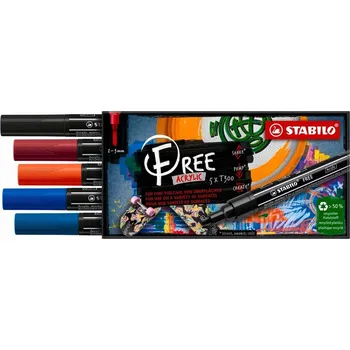 Akrylový popisovač STABILO Free T300 kulatý, 5ks Urban
