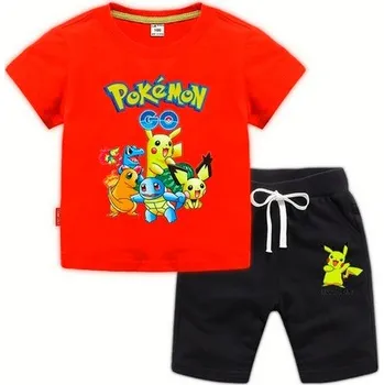 Dvoudílná souprava kraťasy + triko, Pokémon Barva: Červená, Velikost: 80 / 18M