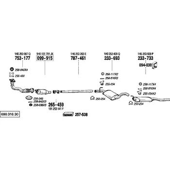 Katalyzátor katalyzátor výroba AS/BM Bosal 99-915A