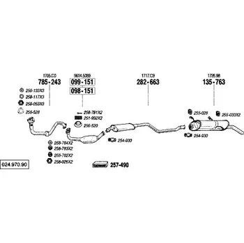 Katalyzátor katalyzátor výroba AS/BM Bosal 99-151A