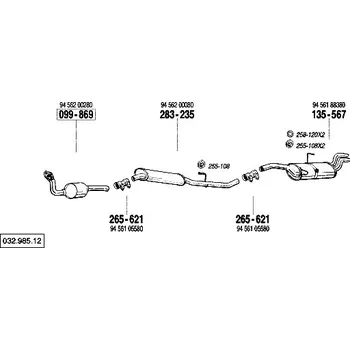Katalyzátor katalyzátor výroba AS/BM Bosal 99-869A