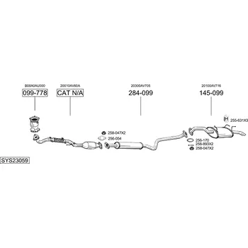 Katalyzátor katalyzátor výroba AS/BM Bosal 99-778A