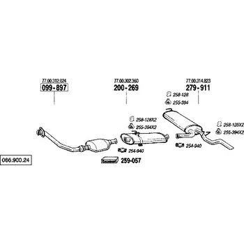 Katalyzátor katalyzátor výroba AS/BM Bosal 99-897A