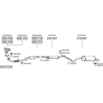 Katalyzátor katalyzátor výroba AS/BM Bosal 90-151A