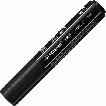 Akrylový popisovač STABILO Free T800C šikmý, černý