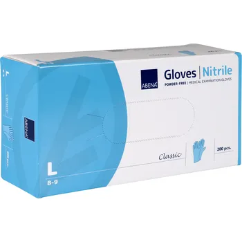 Vyšetřovací rukavice ABENA International A/S Rukavice NITRIL L, nepudrované, modré, 200 ks/bal.