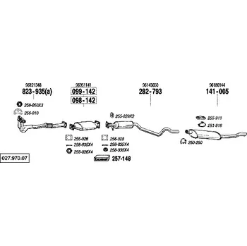Katalyzátor katalyzátor výroba AS/BM Bosal 99-142A