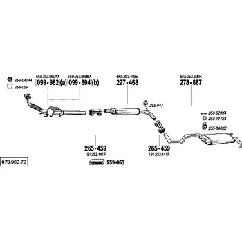 Katalyzátor katalyzátor výroba AS/BM Bosal 99-804A
