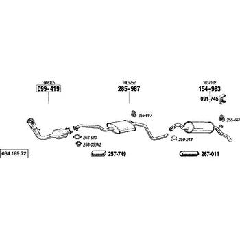 Katalyzátor katalyzátor výroba AS/BM Bosal 99-419A