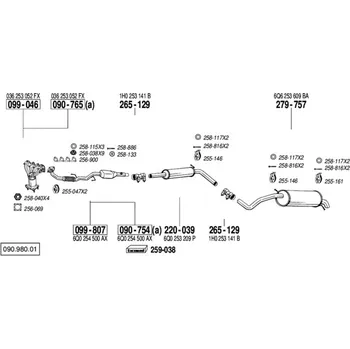Katalyzátor katalyzátor výroba AS/BM Bosal 99-807A