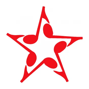 Samolepící dekorace SAMOLEPKA Music hvězda z not (10 - červená) NA AUTO, NÁLEPKA, FÓLIE, POLEP, TUNING, VLASTNÍ TEXT, TISK, AUTOSAMOLEPKY.cz, POLEPY, OBRÁZEK, LOGO, SAMOLEPKY