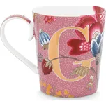 PIP Studio Abecední Hrnek - G - Floral Fantasy růžová G 350ml 51.002.256