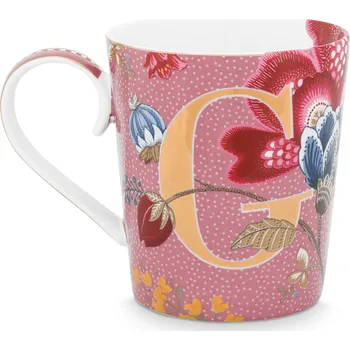 PIP Studio Abecední Hrnek - G - Floral Fantasy růžová G 350ml 51.002.256