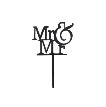 Svatební dekorace Zápich na dort Mr and Mr černý - Tasty Me