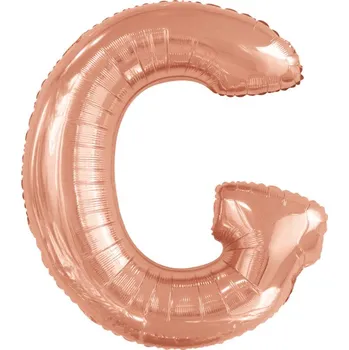 Balónek Písmeno G růžovo-zlaté foliový balónek 86 cm Amscan 9911469