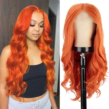 Paruka Zrzavá vlnitá paruka Jess se síťkou (lace front)