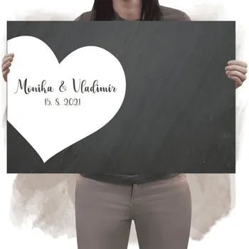 Svatební dekorace Kamenná cedule na podpisy NELA