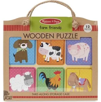Dřevěná hračka Melissa & Doug Dřevěné puzzle na cestu Farma