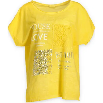 Dámské tričko Halenka triko krátký rukáv 41036 Itálie barva: žlutá