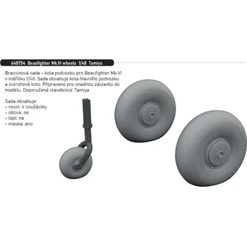 Plastikový model Eduard 1/48 Beaufighter Mk.VI wheels (TAMIYA)