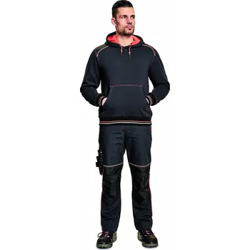 Pánská mikina CERVA KNOXFIELD / Mikina s kapucí "klokanka" - antracit/červená XS