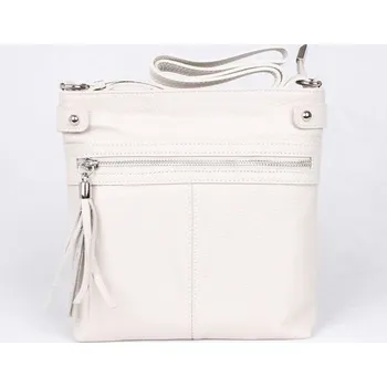 Kabelka Malá kožená světlá latté crossbody kabelka Vera Pelle no. 60