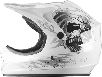 Helma na motorku City-Bike Skull-801A-W bílá M