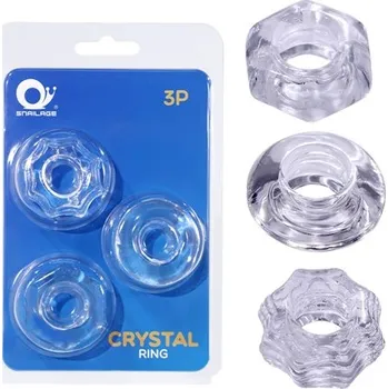 VšeNaSex.cz Sada erekčních kroužků Crystal Cock Ring