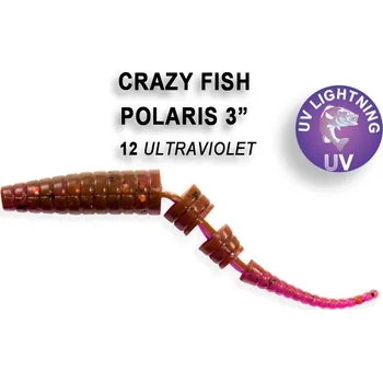 Umělá nástraha Gumová nástraha Crazy Fish Polaris 6,8cm 12 Ultraviolet (8ks)