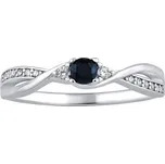 Stříbrný prsten s pravým přírodním Safírem velikost obvod 50 mm JJJR1100SAP-obvod 50 mm