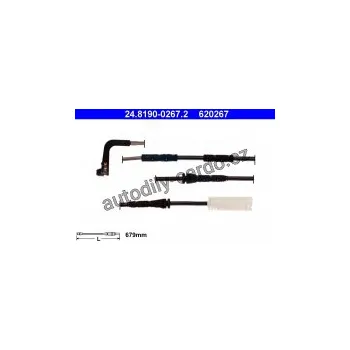 Brzdová destička Výstražný kontakt opotřebení obložení ATE 24.8190-0267 (AT 620267) - BMW