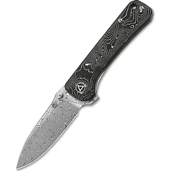 Pracovní nůž QSP knife Hawk, zavírací nůž s klipem, laminovaný Damašek QS131-Q