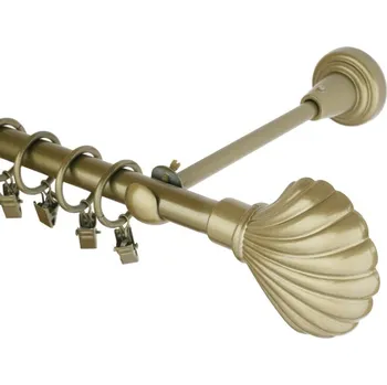 Garnýž Garnýž kovová 230 cm jednořadá 16 mušle zlatá antik