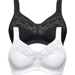 SUSA Dámská Bezkosticová podprsenka SUSA (dvojbalení černá / bílá) 105 D 27931-215
