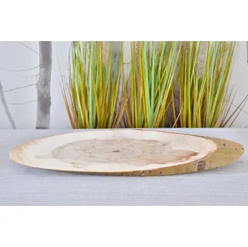 Zahradní dekorace Dřevěná podložka Paulownia L, 48-53x12x2 cm (120959 015 CAD-20-00280-20 tác dřevo)