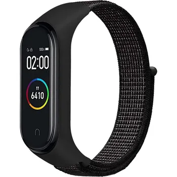Náramek Mi Band 3/4/5/6/7 nylonový náramek Barva: Černá/Bílá, Typ: 23