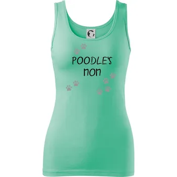 Dámské tričko Poodle`s mom Pudl) (Reflexní tlapky) - Dámské tílko - XL ( Mátová )